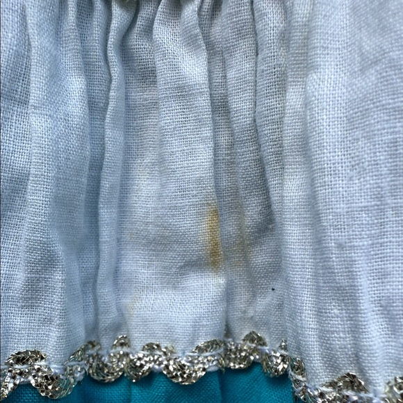 Vintage Vibrant Blue Full-Circle Retro Glam Square Dance Gypsy Midi Skirt - Picture 10 of 16